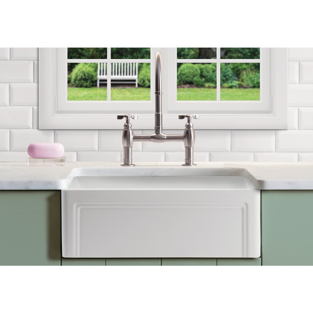 Olde London Farmhouse Fireclay 27 in. Single Bowl Kitchen Sink with Grid with Grid and Strainer - Super Arbor