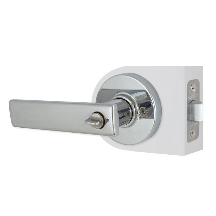Westwood Bright Chrome Bed/Bath Door Lever with Round Rose