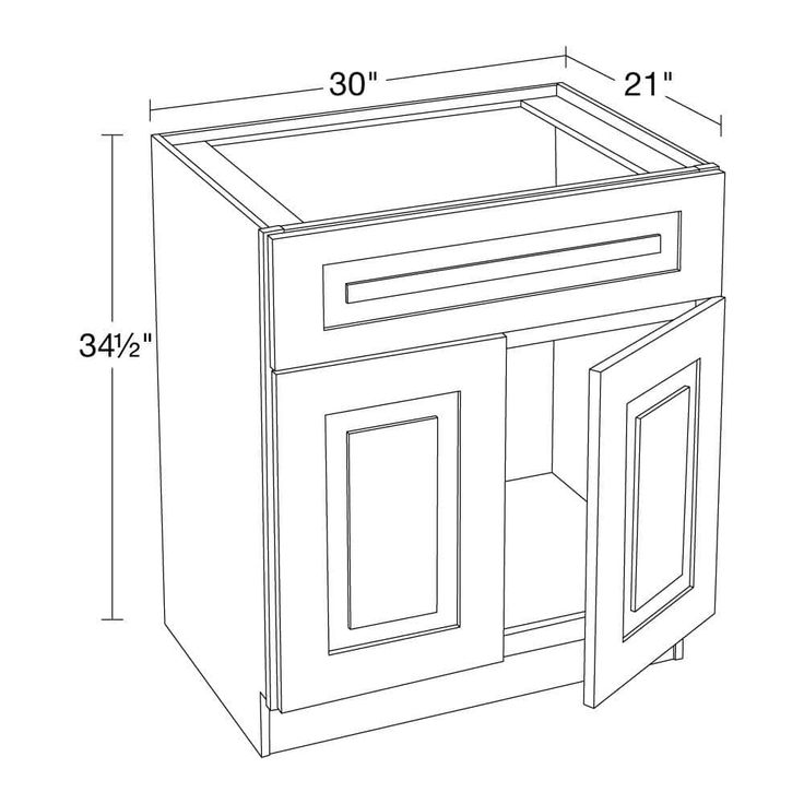Home Decorators Collection Grayson 30 in. W x 21 in. D x 34.5 in. H Assembled Plywood Sink Base Bath Cabinet in Pacific White with Soft Close