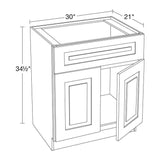 Home Decorators Collection Grayson 30 in. W x 21 in. D x 34.5 in. H Assembled Plywood Sink Base Bath Cabinet in Pacific White with Soft Close
