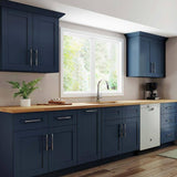 Home Decorators Collection Washington Vessel Blue Plywood Shaker Assembled Vanity Sink Base Kitchen Cabinet Sft Cls L 21 in W x 21 in D x 34.5 in H
