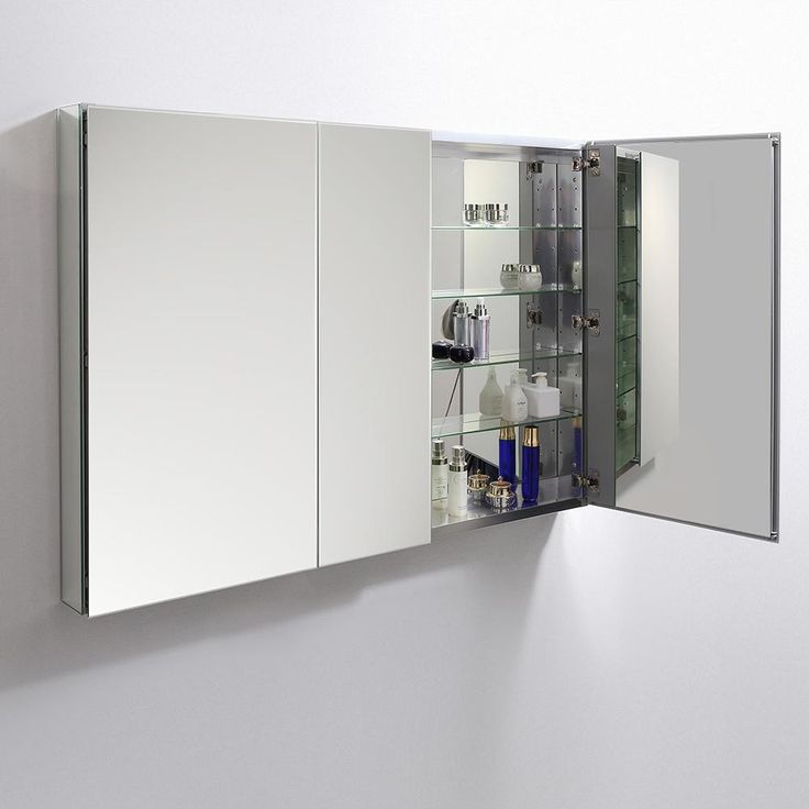 49 in. W x 36 in. H x 5 in. D Frameless Recessed or Surface-Mounted Bathroom Medicine Cabinet
