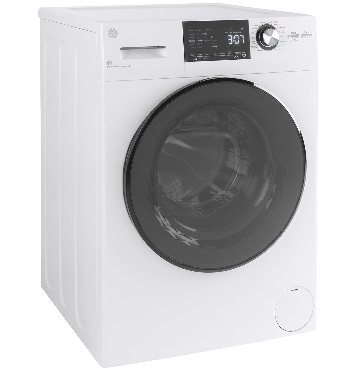 GE 2.4 cu. ft. White High-Efficiency 120-Volt Ventless Electric All-in-One Washer Dryer Combo