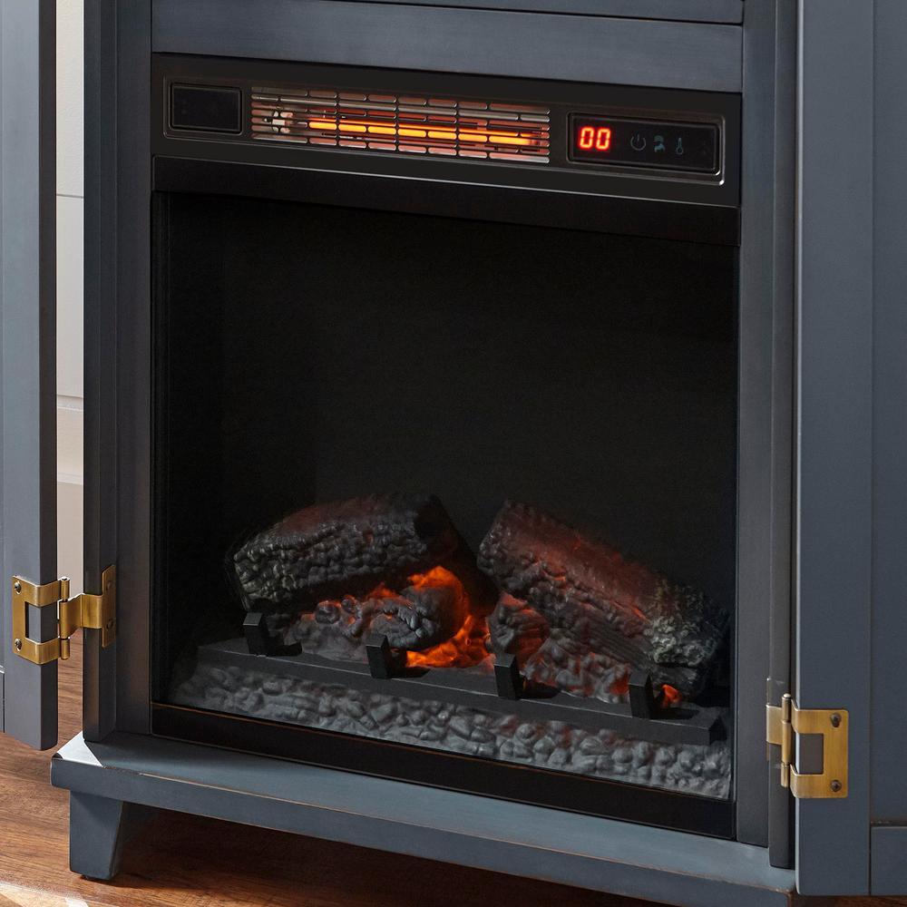 Marshfield 25 in. Freestanding Wall Mantel Electric Fireplace in Dark Blue - Super Arbor