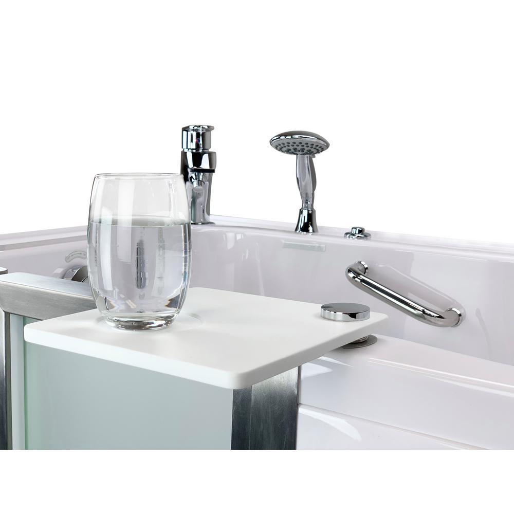 Royal 52 in. Acrylic Walk-In Whirlpool Bathtub in White with Left Door, 2-Piece Fast Fill Faucet and 2 in. Dual Drain - Super Arbor