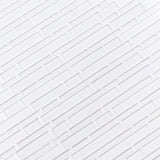 Ice Interlocking 12 in. x 12 in. x 8 mm Glass Mesh-Mounted Mosaic Tile (10 sq. ft./case)
