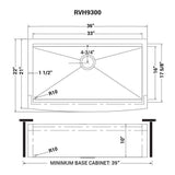 Apron-Front Stainless Steel 36 in. 16-Gauge Workstation Single Bowl Farmhouse Kitchen Sink - Super Arbor