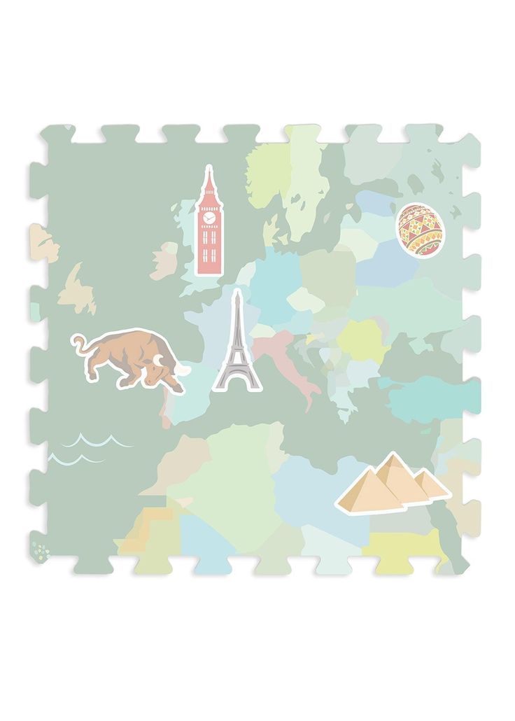 FloorPops Around the World Interlocking Floor Tiles 9 Tiles/9 sq. ft.