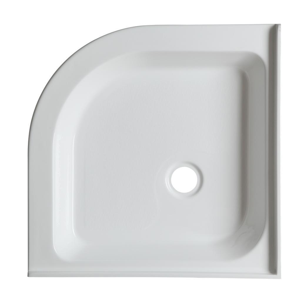 Randi 36 in. x 36 in. Double Threshold Shower Base in White - Super Arbor