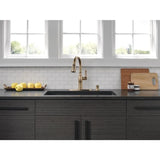 Delta Valdosta Champagne Bronze 1-Handle Deck-Mount Pull-Down Handle Kitchen Faucet (Deck Plate Included)