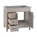 Ashburn 36 in. W x 21.75 in. D Vanity Cabinet in Grey - Super Arbor