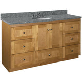 Shaker 42 in. W x 21 in. D x 34.5 in. H Vanity Cabinet Only in Natural Alder - Super Arbor