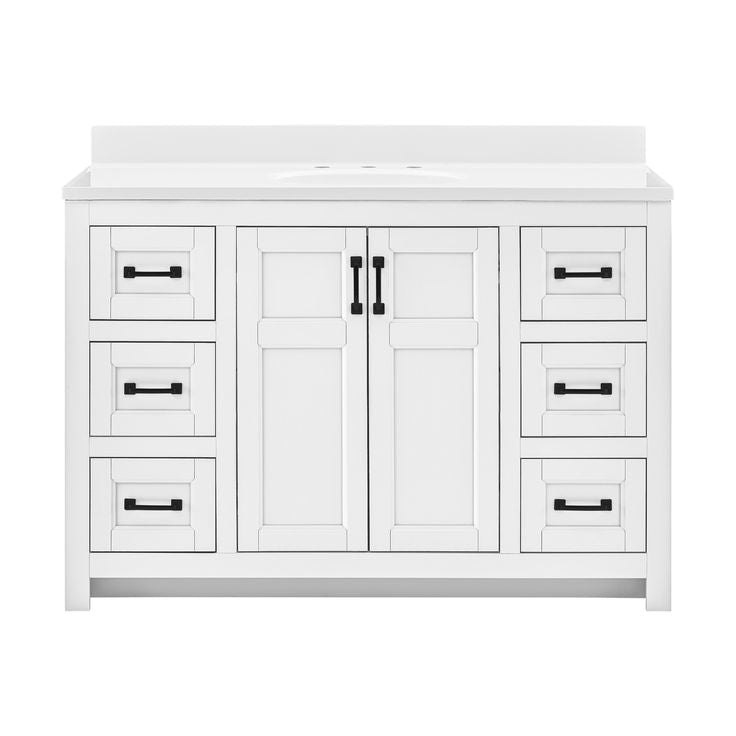 Style Selections Lowry 49-in White Single Sink Bathroom Vanity with White Acrylic Top