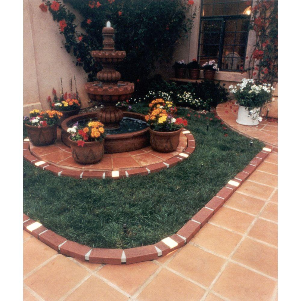 Argee 20 ft. Decorative Plastic Brick Edging with 4 Solar Lighted Bricks