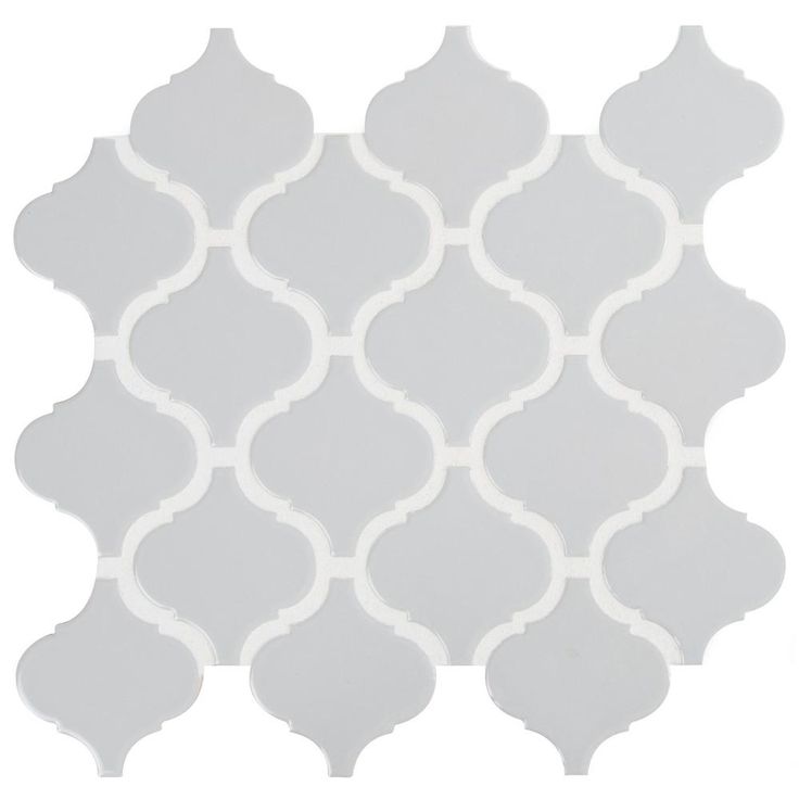 MSI Retro Gray Arabesque 13.19 in. x 11.22 in. x 6mm Glossy Porcelain Mesh-Mounted Mosaic Tile (10.95 sq. ft. / case)