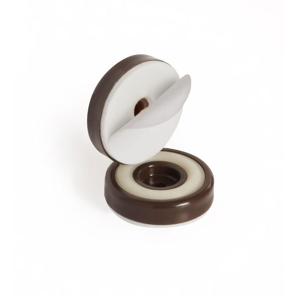 1-1/4 in. Round Chocolate Brown Furniture Feet Floor Protectors with Rubber Grip (Set of 8) - Super Arbor