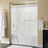 Crestfield 60 in. x 58-1/8 in. Traditional Semi-Frameless Sliding Bathtub Door in Bronze and 1/4 in. (6mm) Clear Glass - Super Arbor