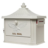 Hamilton Premium, Large, Locking, Aluminum, Post Mount Mailbox, White - Super Arbor
