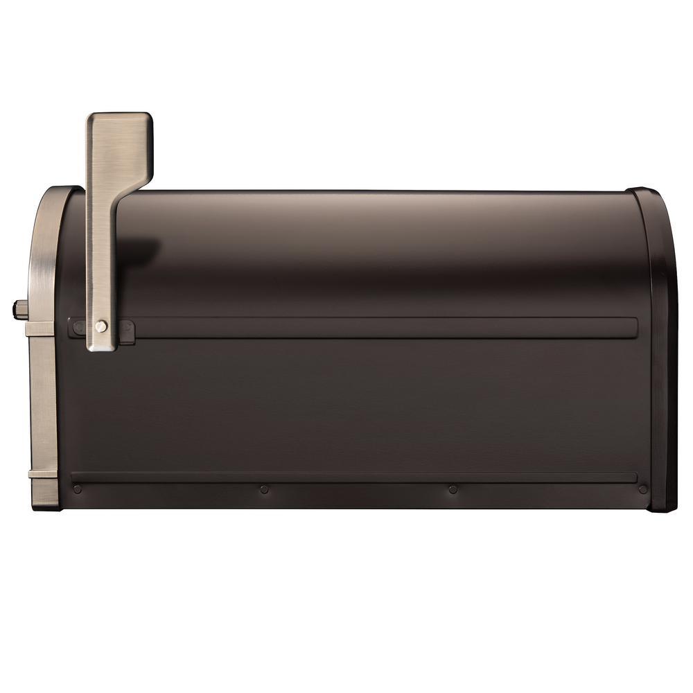 Bungalow Rubbed Bronze Post Mount Mailbox with Antique Nickel Accents - Super Arbor
