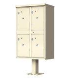 1590 Valiant Postal Gray 4-Compartment Parcel Lockers Pedestal Mount Mailbox - Super Arbor
