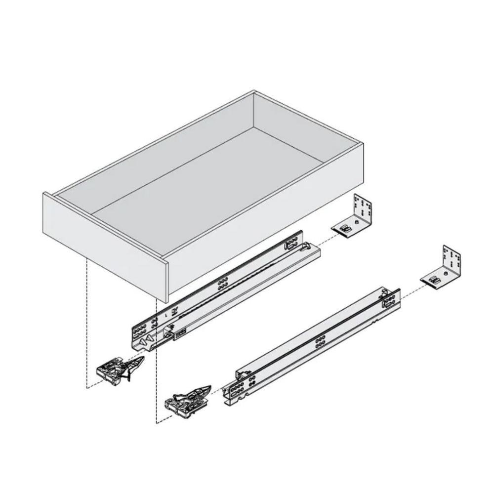 21 in. Full Extension Under Mount Soft Close Ball Bearing Drawer Slide with Rear Bracket Set (6-Pair) - Super Arbor
