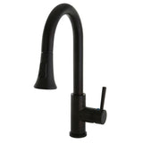 Kingston Brass Concord Oil-Rubbed Bronze 1-Handle Deck-Mount Pull-Down Handle Kitchen Faucet