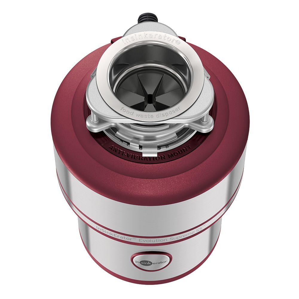 InSinkErator Evolution Supreme SS Stainless Steel 1 HP Continuous Feed Garbage Disposal with Power Cord Kit Included