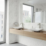 VIGO White Begonia Handmade Countertop Matte Stone Square Vessel Bathroom Sink in Matte White - Super Arbor
