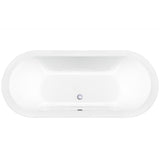 59 in. Acrylic Double Ended Flatbottom Non-Whirlpool Bathtub in Glossy White - Super Arbor