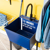 Complete 22.875 in. x 23.5 in. Blue 19 gal. Utility Sink Set with Black Metal Hybrid Faucet and Soap Dispenser - Super Arbor