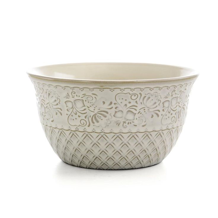 Ivory Lotus 16-Piece Traditional White Stoneware Dinnerware Set (Service for 4)