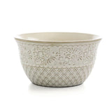 Ivory Lotus 16-Piece Traditional White Stoneware Dinnerware Set (Service for 4)
