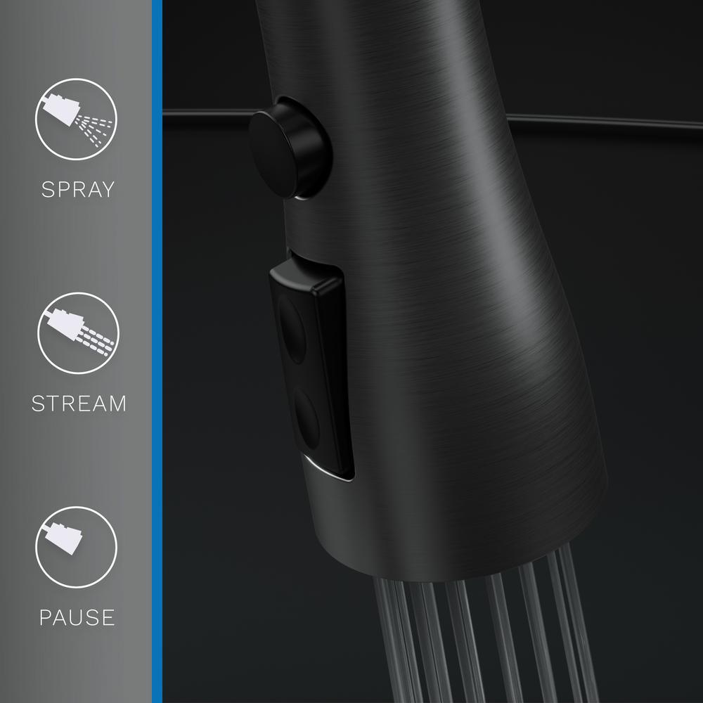 Motion Activated Single-Handle Pull-Down Sprayer Kitchen Faucet in Matte Black - Super Arbor