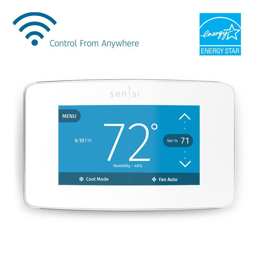 Emerson Sensi Touch Wi-Fi Smart Thermostat with Touchscreen Color Display, C-Wire Required - Super Arbor