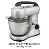 4 Qt. 7-Speed Stainless Steel Stand Mixer with Flat Beater, Dough Hook and Whisk