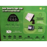NATURE POWER Triple COB Black Outdoor Solar Motion Activated Security Flood Light with Integrated LED