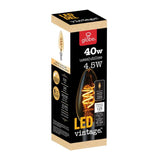 Globe Electric 40-Watt Equivalent Soft White (2000K) Vintage Edison B10 Candelabra Amber Glass Dimmable LED Light Bulb (12-Pack)