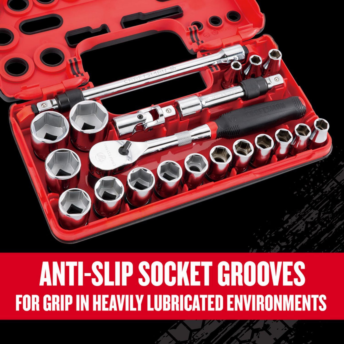 Craftsman V-Series 1/2 in. Drive Metric 6 Point Socket and Tool Set, 21 pc