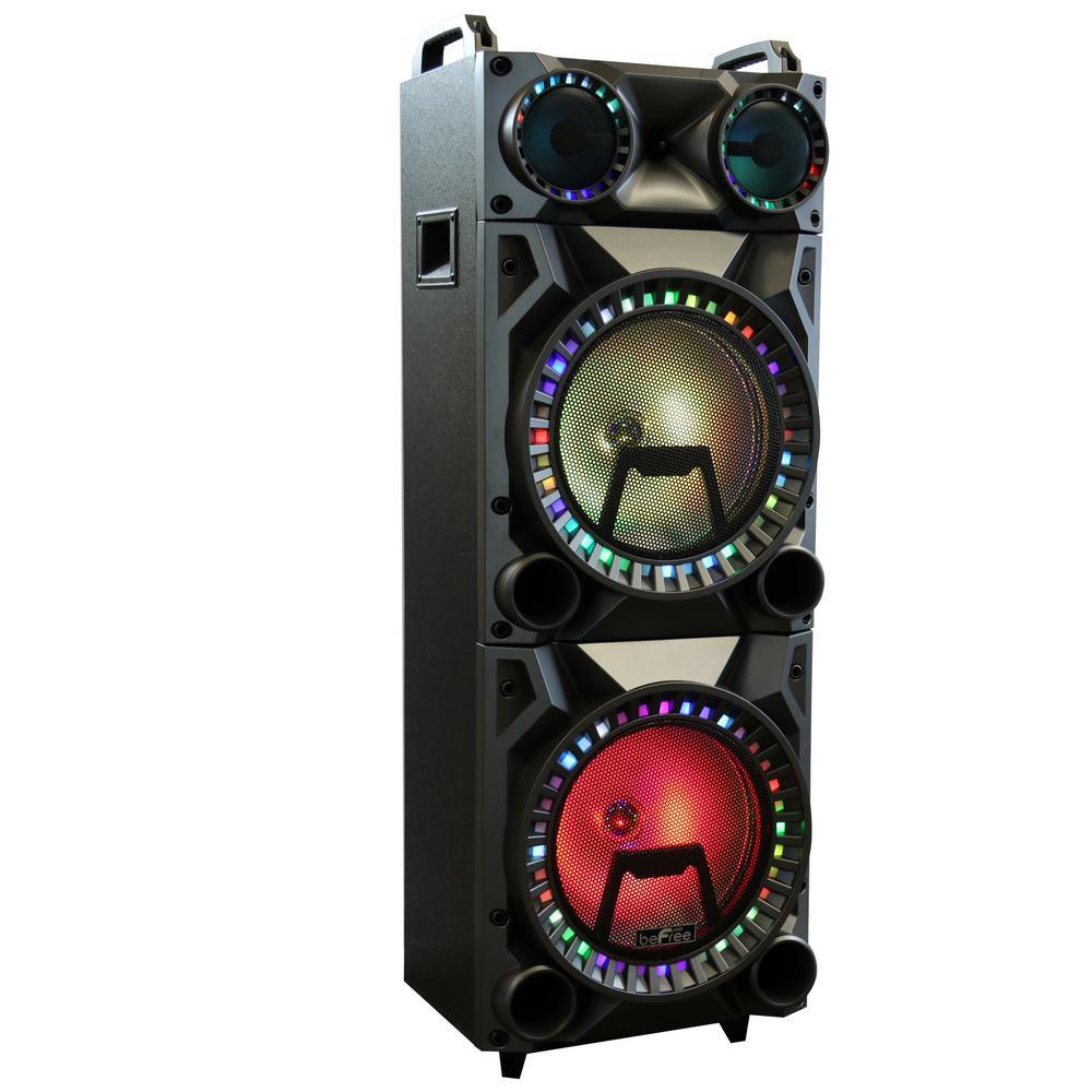 12 in. Rechargeable Double Subwoofer Portable Bluetooth Party Speaker - Super Arbor