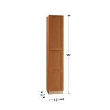 Home Decorators Collection Newport 18 in. W x 24 in. D x 90 in. H Assembled Plywood Pantry Kitchen Cabinet in Cinnamon with Soft Close RH