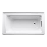 Archer 60 in. Right-Hand Drain Rectangular Alcove Bathtub in White - Super Arbor