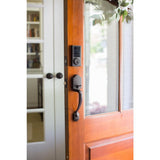 Black Touchscreen ZWave Single Cylinder Smartlock Deadbolt with Camera Gateway - Super Arbor
