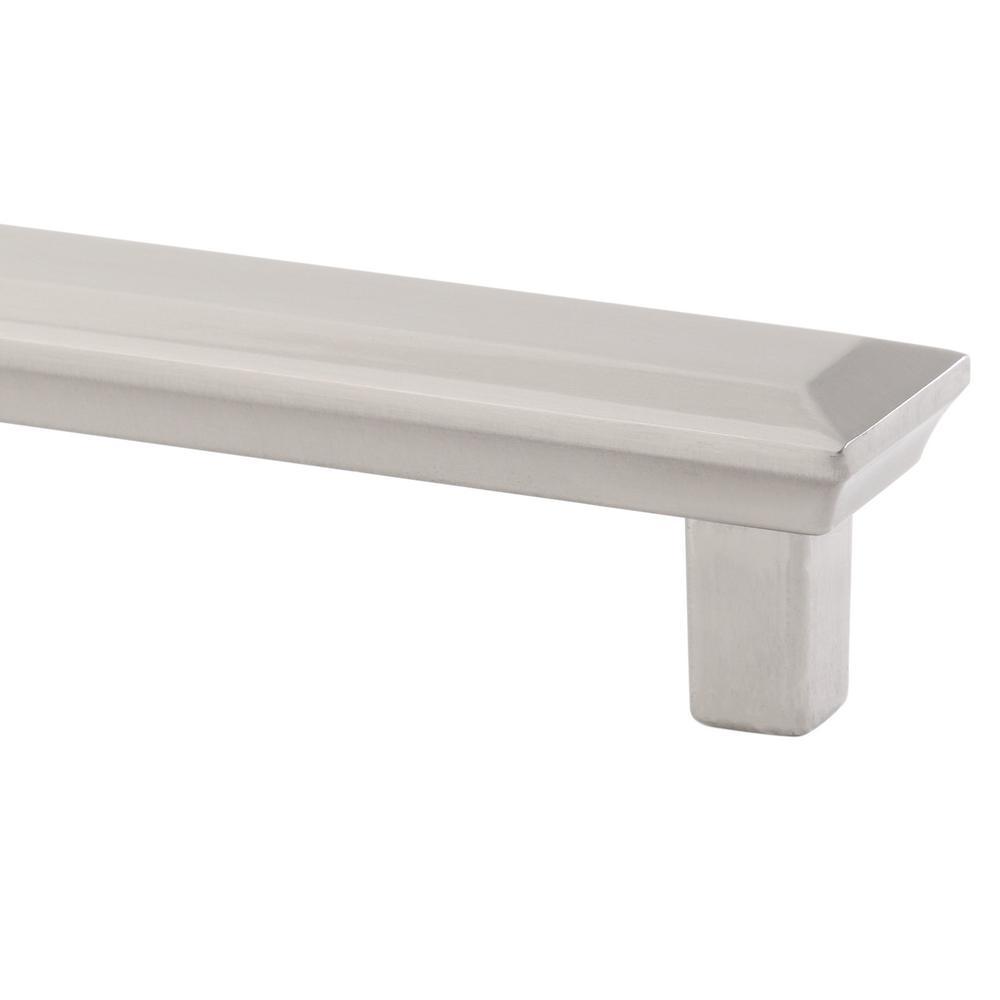 5 in. Center-to-Center Satin Nickel Poise Pull with Back Plate - Super Arbor