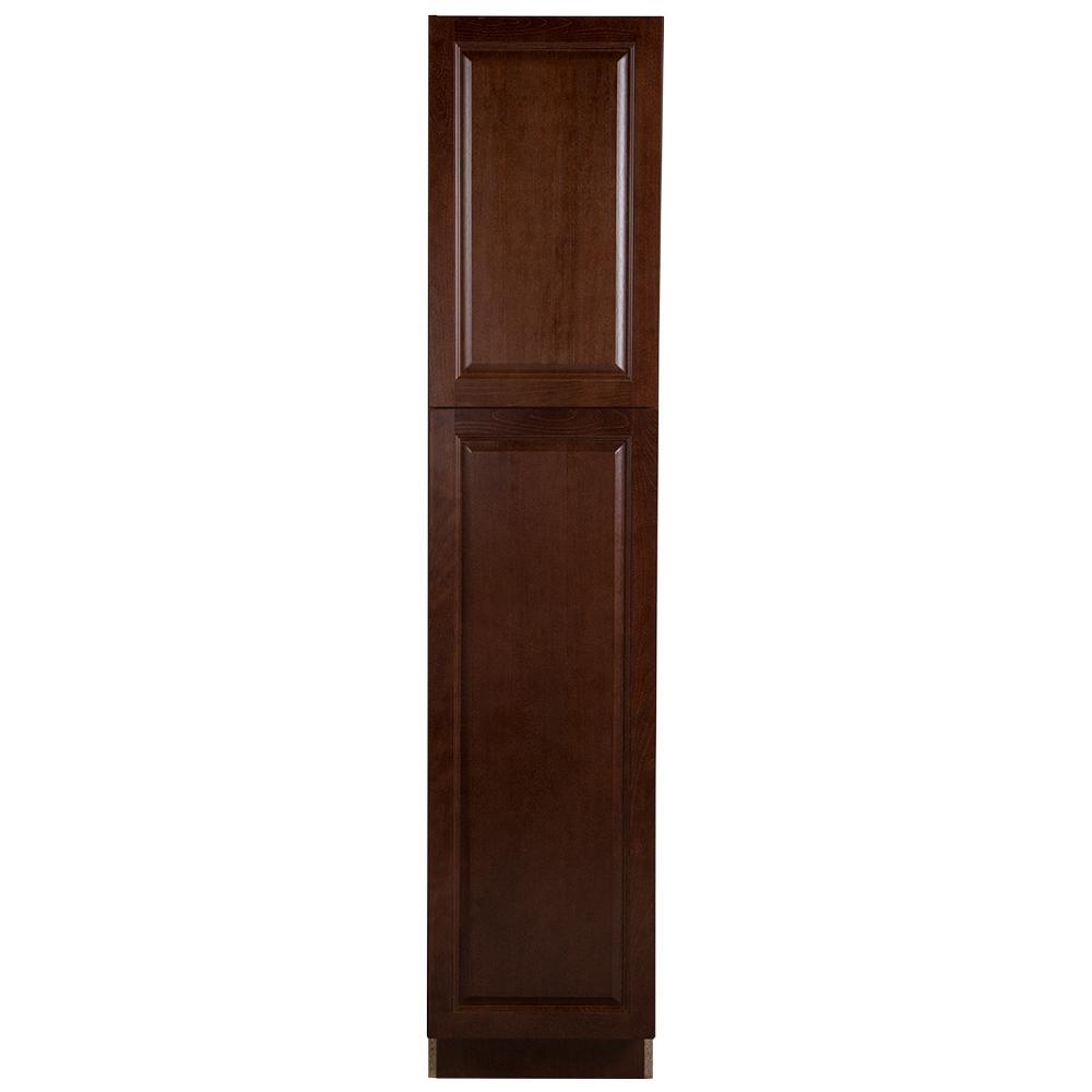 Benton Assembled 18x84x24 in. Pantry Cabinet with Adjustable Shelves in Amber - Super Arbor