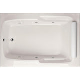 Duo 72 in. x 48 in. Rectangular Drop-In Air Bath and Whirlpool Bathtub in White - Super Arbor