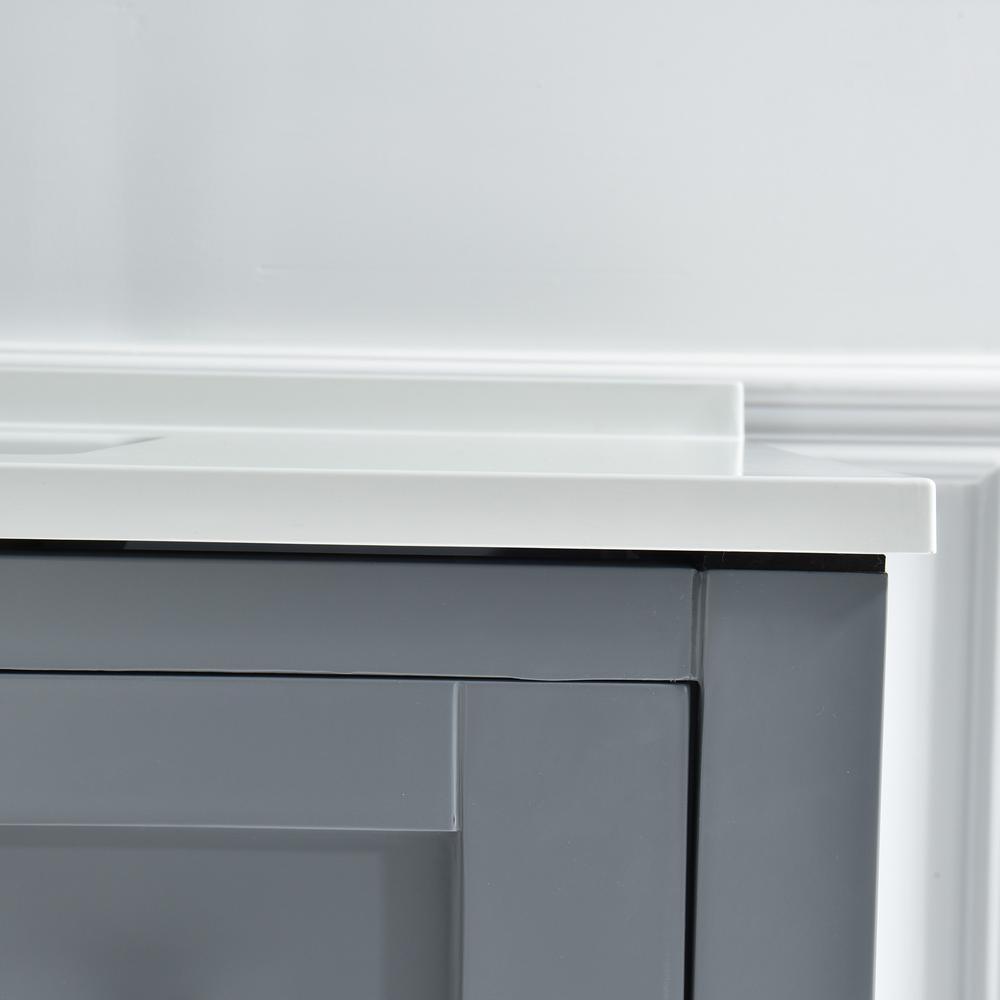 Ashinton 49 in. W x 22 in. D Single Basin Solid Surface Vanity Top in Solid White with Intergrated White Basin - Super Arbor