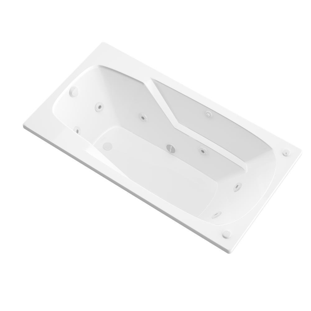 Coral 5 ft. Rectangular Drop-in Whirlpool Bathtub in White - Super Arbor