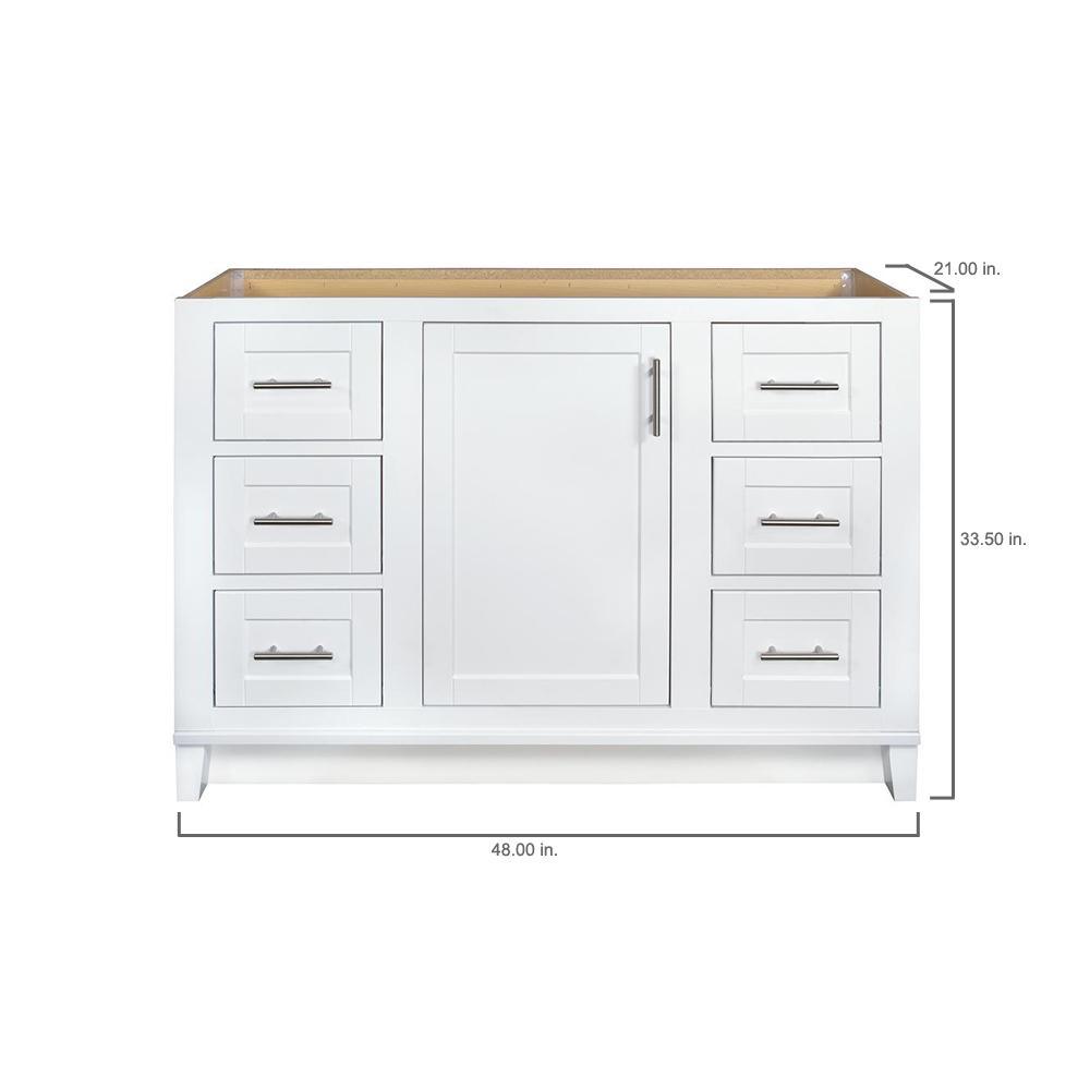 Kinghurst 48 in. W x 21 in. x 33.5 in. H D Bathroom Vanity Cabinet Only in White - Super Arbor