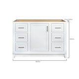 Kinghurst 48 in. W x 21 in. x 33.5 in. H D Bathroom Vanity Cabinet Only in White - Super Arbor