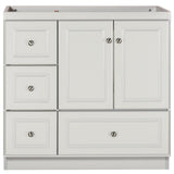 Ultraline 30 in. W x 21 in. D x 34.5 in. H Vanity with Left Drawers Cabinet Only in Satin White - Super Arbor